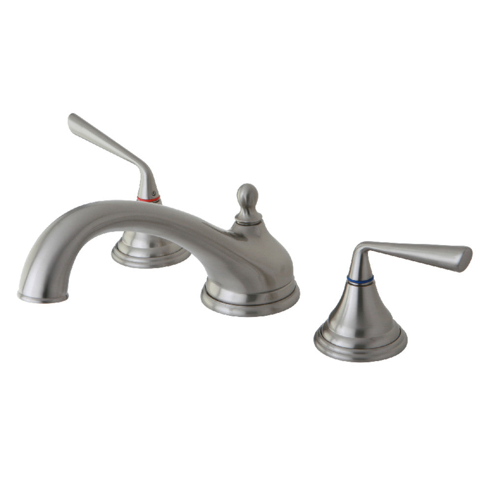 Kingston Brass KS5538ZL Silver Sage Two-Handle Deck Mount Roman Tub Faucet, Brushed Nickel