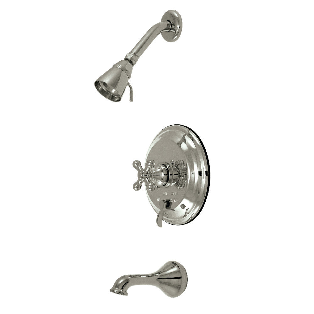 Kingston Brass KB36380AX Restoration Single-Handle Pressure Balanced Tub and Shower Faucet, Brushed Nickel