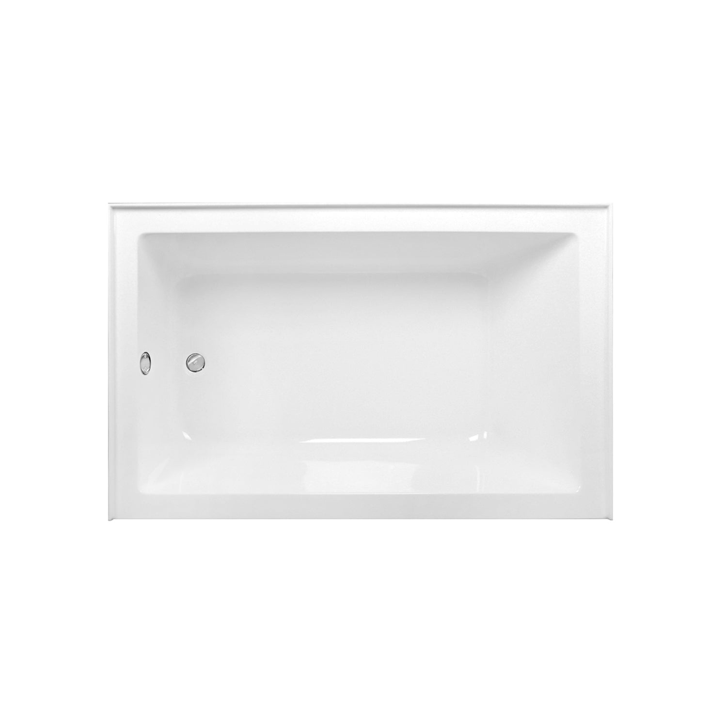 Aqua Eden CVTAP603622L1 60" Acrylic Rectangular 3-Wall Alcove Tub Combo with Waste and Overflow Drain (Left Hand Drain), Glossy White/Polished Chrome