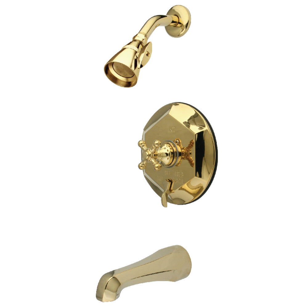 Kingston Brass KB46320BX English Vintage Single-Handle Pressure Balanced Tub and Shower Faucet, Polished Brass