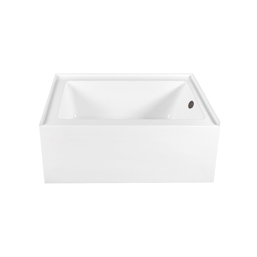 Aqua Eden CVTAP603222R5 60" Acrylic Rectangular 3-Wall Alcove Tub Combo with Waste and Overflow Drain (Right Hand Drain), Glossy White/Oil Rubbed Bronze