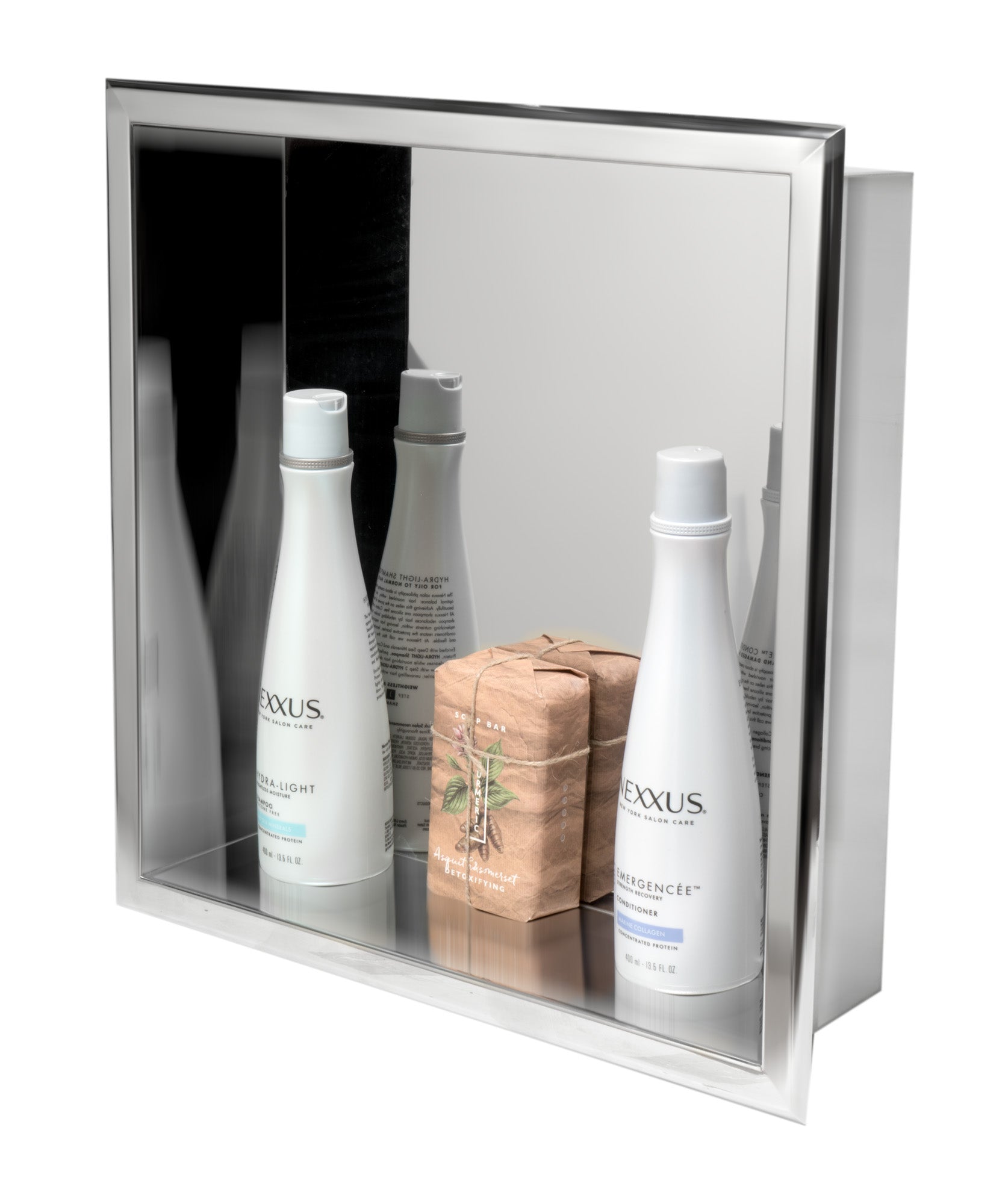ALFI ABN1616-PSS 16 x 16 Polished Stainless Steel Square Single Shelf Bath Shower Niche