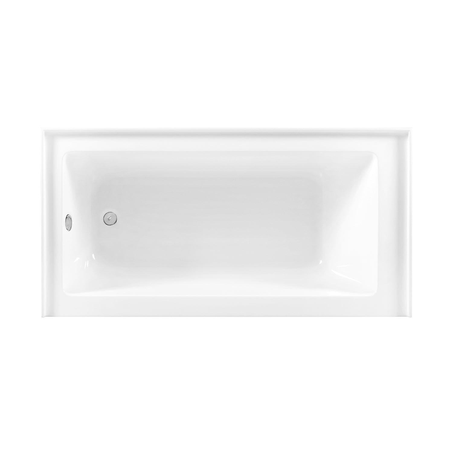 Aqua Eden CVTDE603122L1 60" Acrylic Rectangular 3-Wall Alcove Tub Combo with Waste and Overflow Drain (Left Hand Drain), Glossy White/Polished Chrome