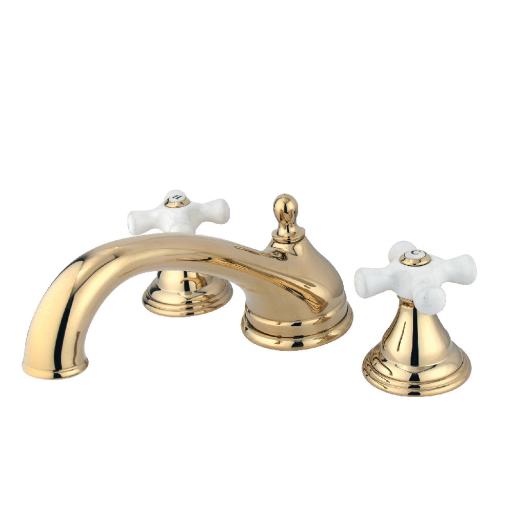 Kingston Brass KS5532PX Vintage Two-Handle Deck Mount Roman Tub Faucet, Polished Brass