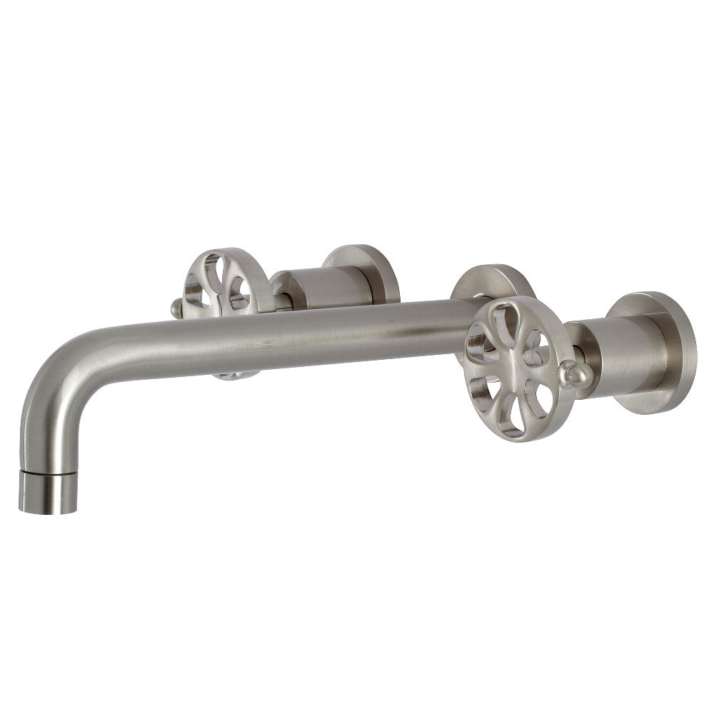 Kingston Brass KS8028RX Belknap Two-Handle Wall Mount Roman Tub Faucet, Brushed Nickel