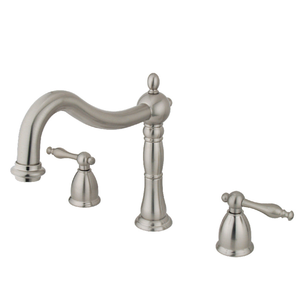 Kingston Brass KS1348NL Naples Two-Handle Deck Mount Roman Tub Faucet, Brushed Nickel