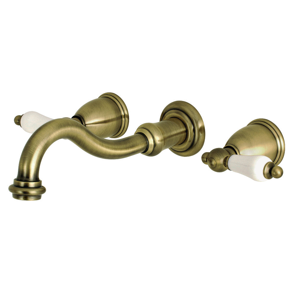 Kingston Brass KS3023PL Restoration Two-Handle Wall Mount Roman Tub Faucet, Antique Brass
