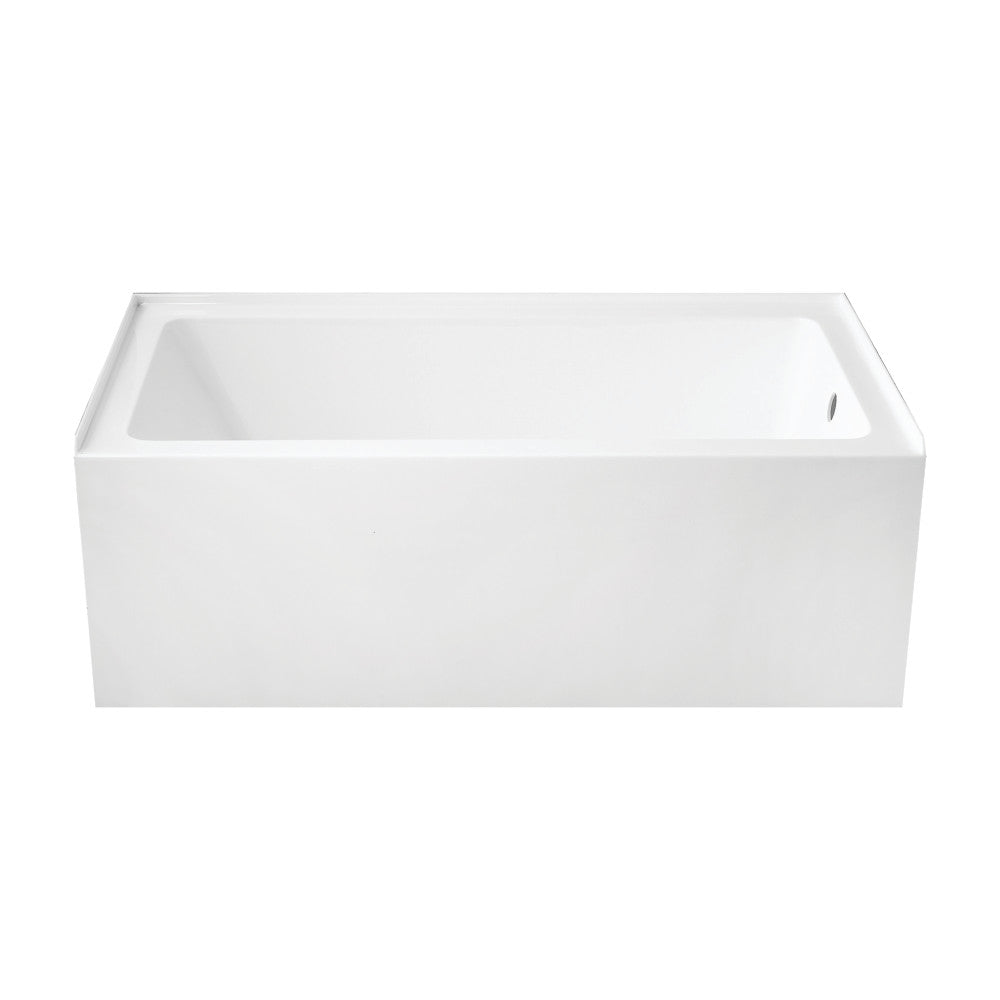 Aqua Eden VTAP6032R22 60" Acrylic Rectangular 3-Wall Alcove Tub, Right Hand Drain Hole, Glossy White