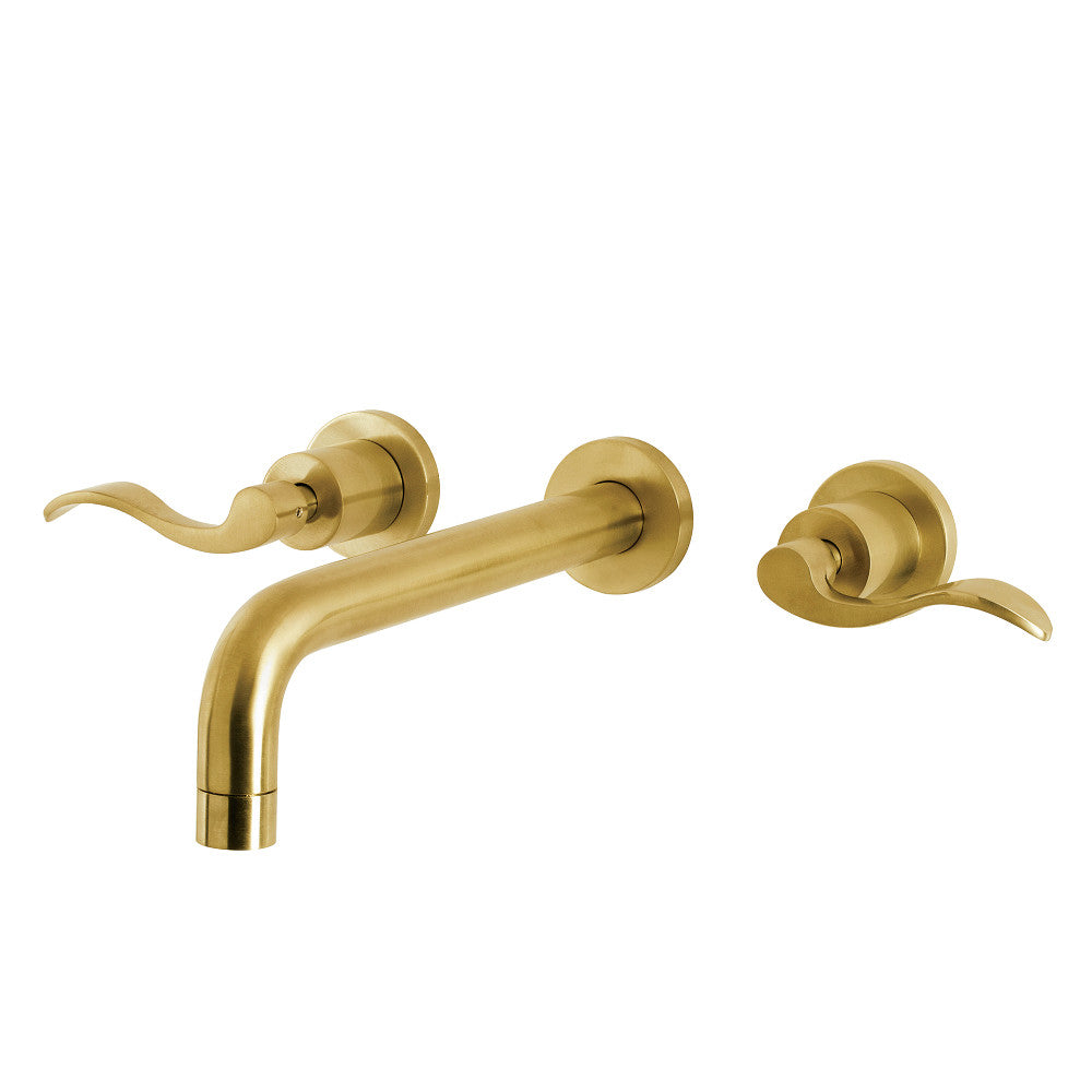 Kingston Brass KS8027DFL NuWave Two-Handle Wall Mount Roman Tub Faucet, Brushed Brass