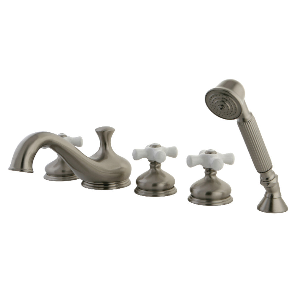 Kingston Brass KS33385PX 5-Piece Roman Tub Faucet with Hand Shower, Brushed Nickel