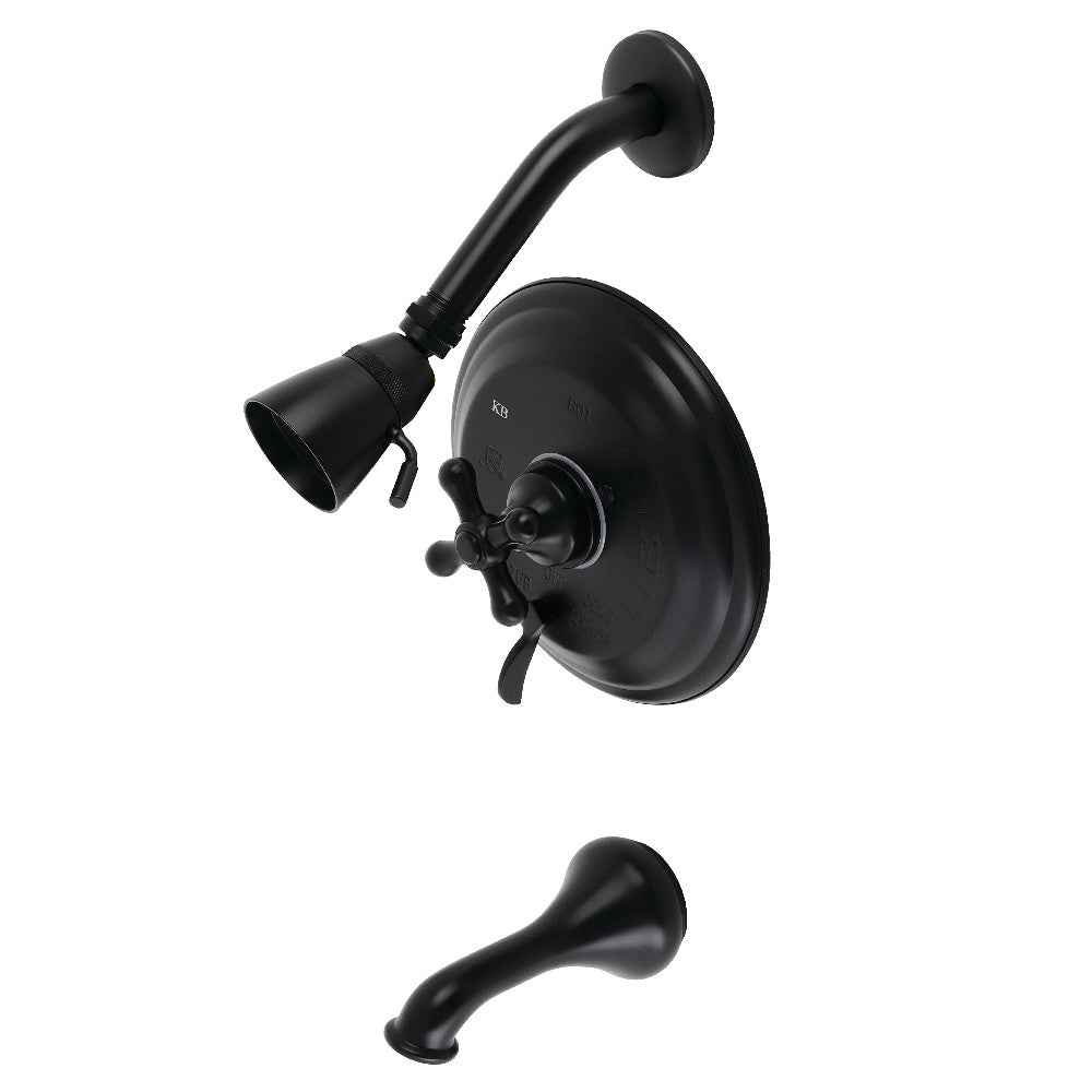 Kingston Brass KB36300AX Restoration Single-Handle Pressure Balanced Tub and Shower Faucet, Matte Black