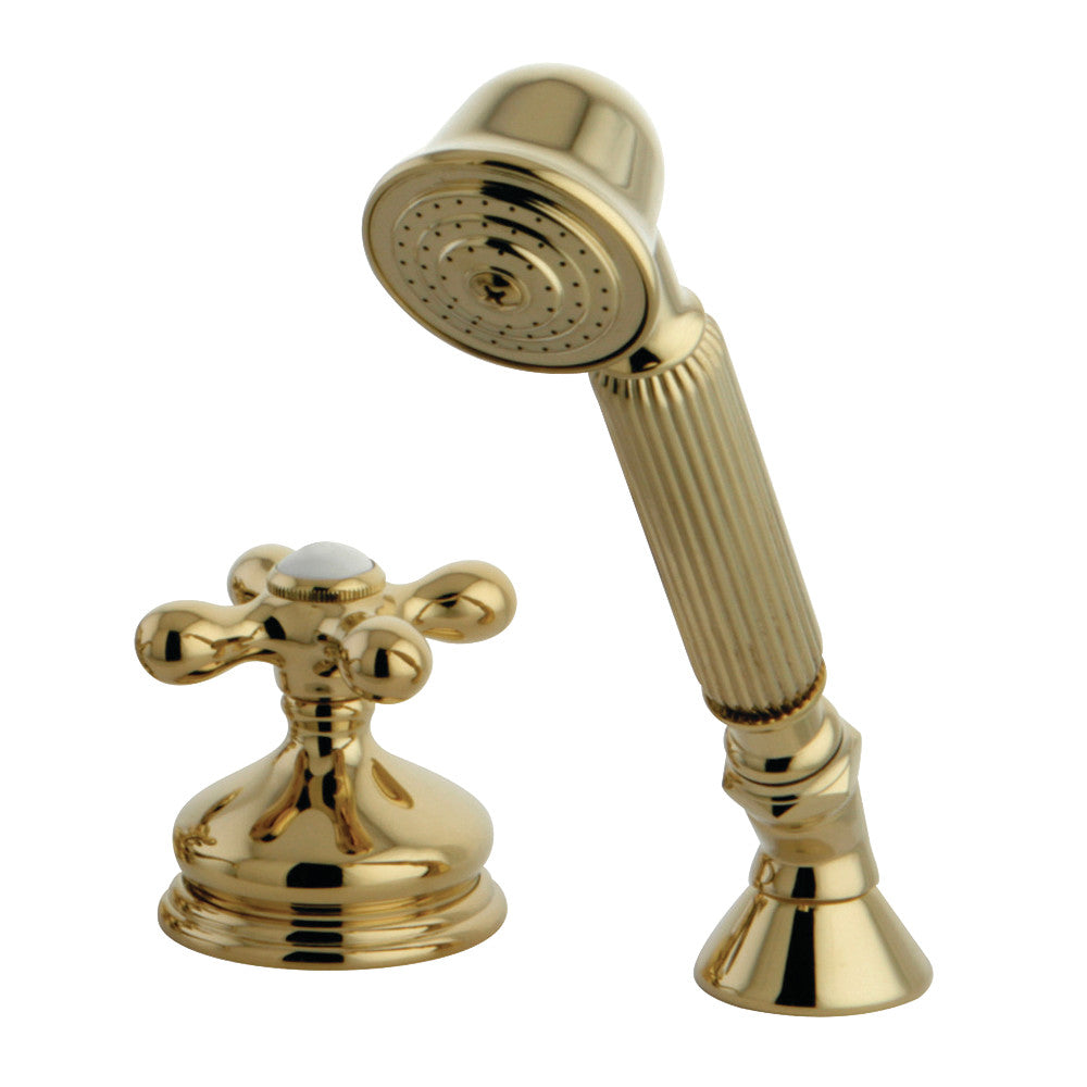 Kingston Brass KSK3332AXTR Deck Mount Hand Shower with Diverter for Roman Tub Faucet, Polished Brass