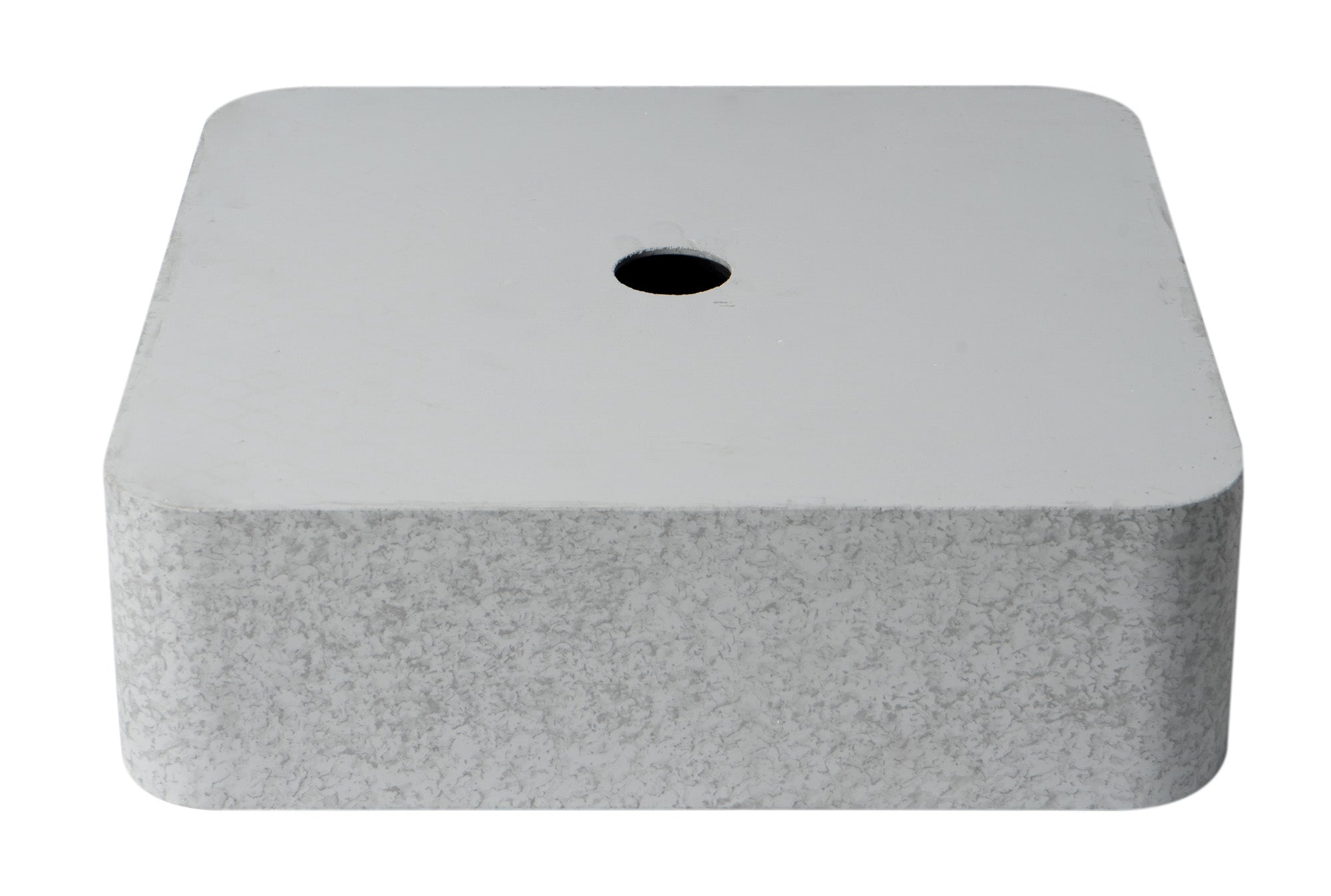 16" Solid Concrete Chiseled Style Square Above Mount Vessel Sink