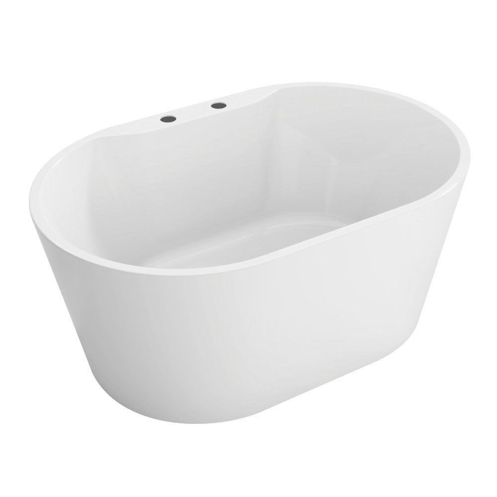 Kingston Brass VT7DE513423 51" Acrylic Oval Double Ended Freestanding Tub with Drain, Glossy White