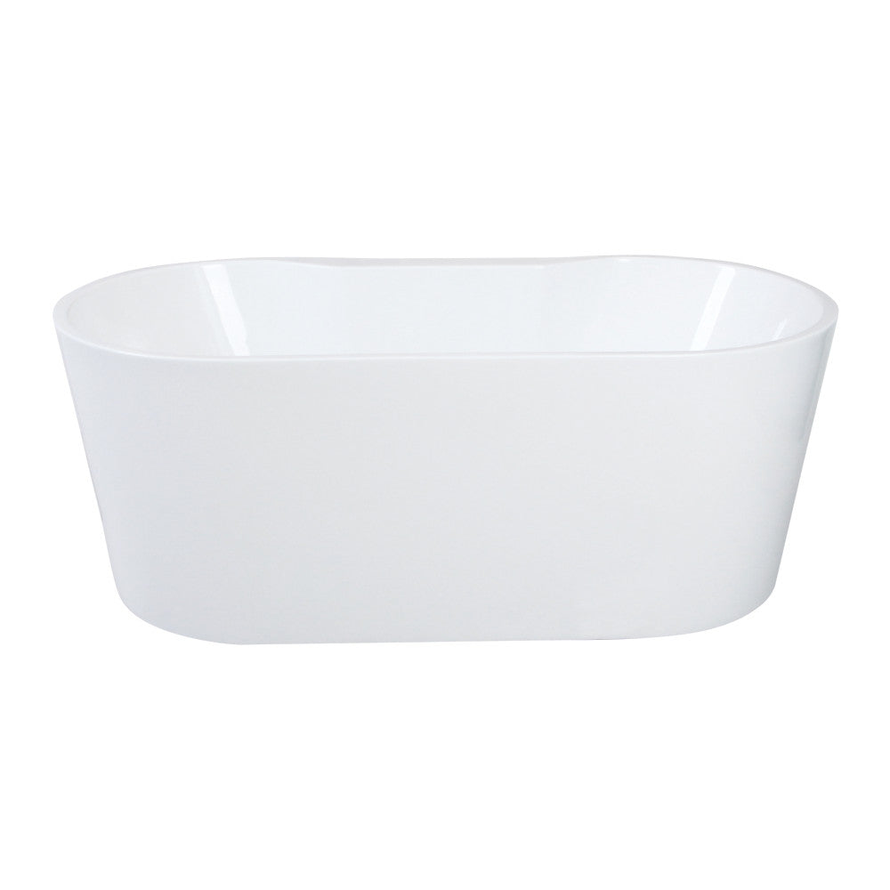 Kingston Brass VTDE593023 59" Acrylic Oval Double Ended Freestanding Tub with Drain, Glossy White