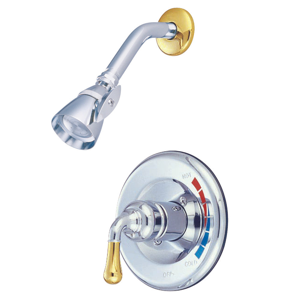 Kingston Brass KB634SO Magellan Single-Handle Pressure Balanced Shower Faucet, Polished Chrome/Polished Brass