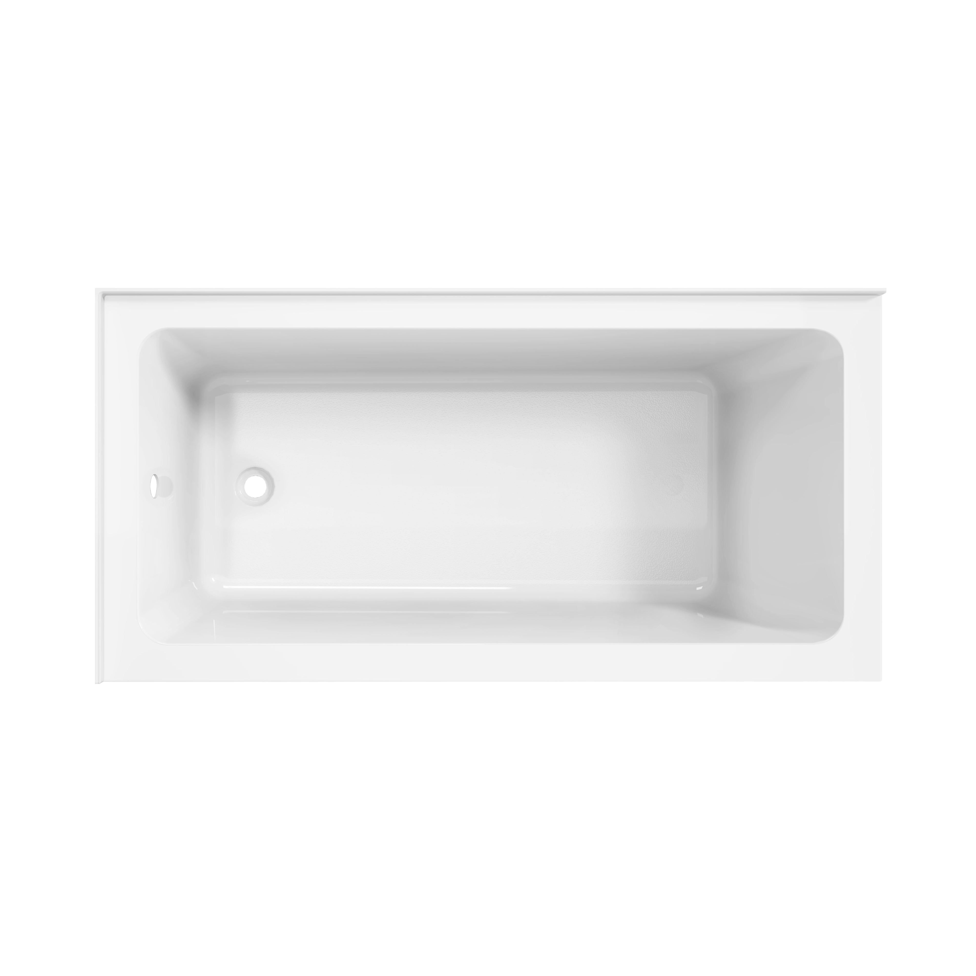 Aqua Eden VTAP6030L22TS 60" Acrylic Rectangular 2-Wall Corner Alcove Tub, Left Hand Drain, Glossy White