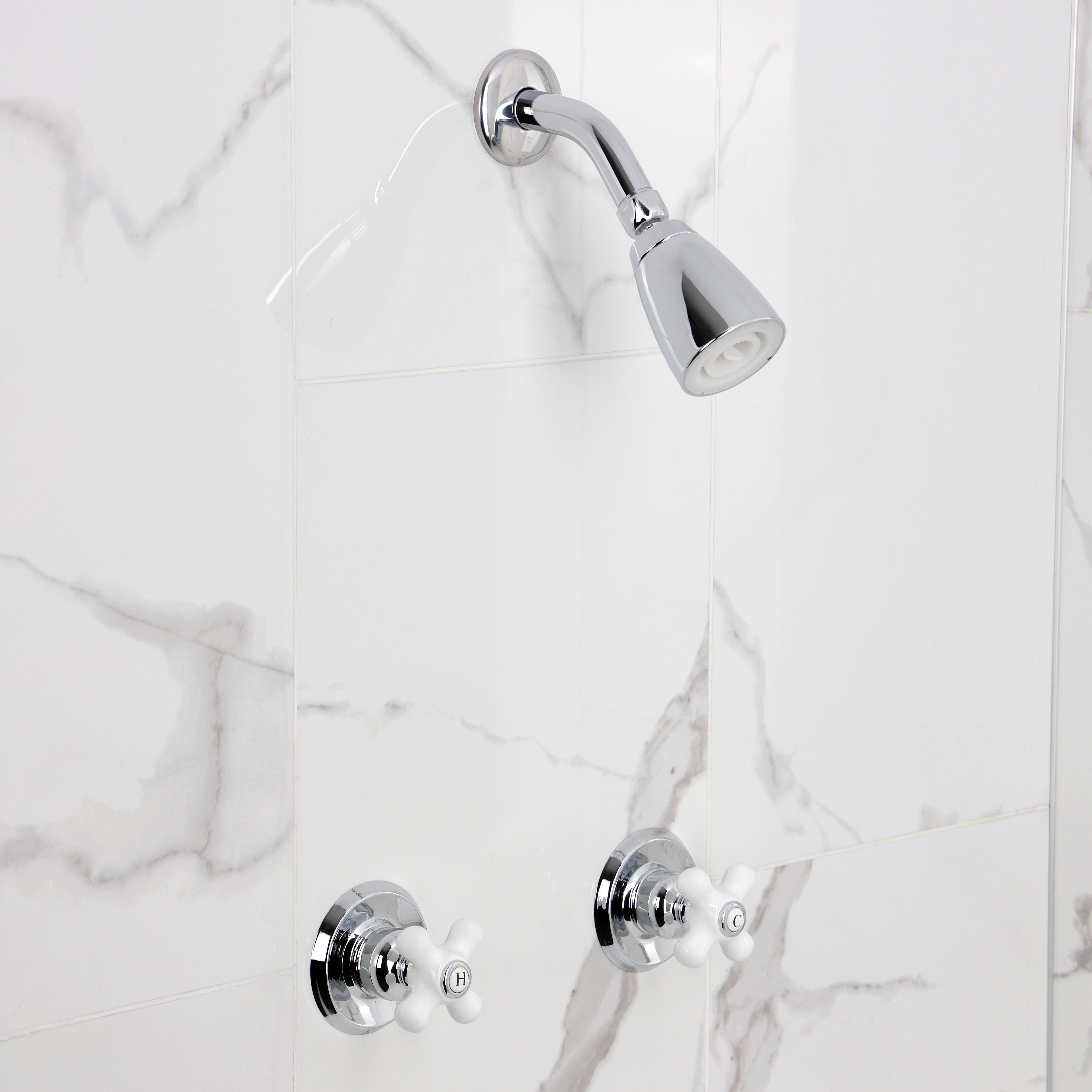 Kingston Brass KB241PXSO Victorian Double-Handle Shower Faucet, Polished Chrome