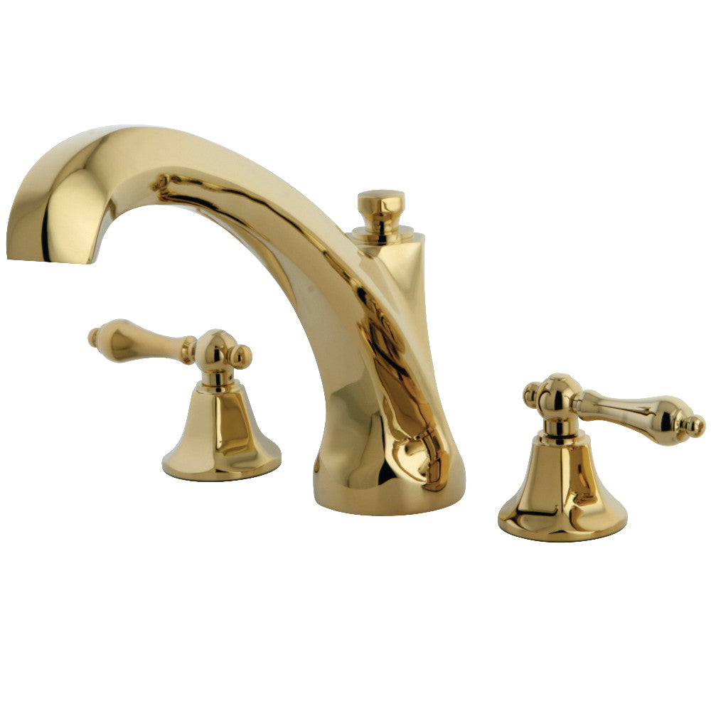 Kingston Brass KS4322AL Metropolitan Two-Handle Deck Mount Roman Tub Faucet, Polished Brass