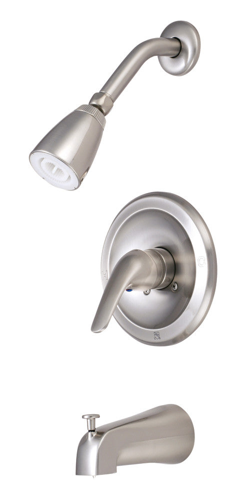 Kingston Brass KB538L Chatham Single-Handle Tub and Shower Faucet, Brushed Nickel