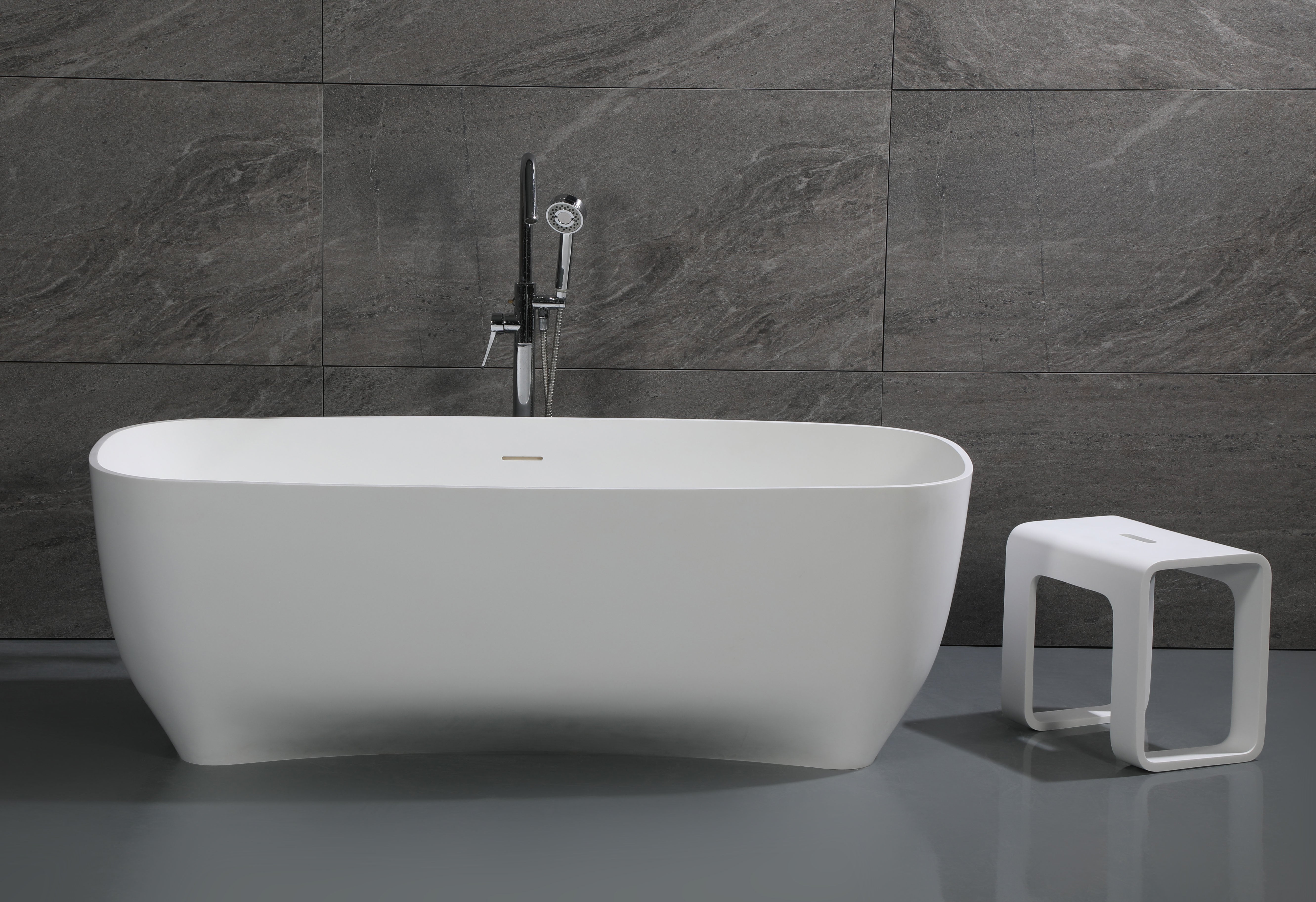 ALFI AB9980 67" White Matte Solid Surface Resin Bathtub