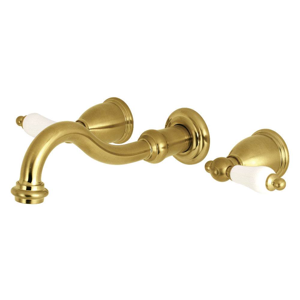 Kingston Brass KS3027PL Restoration Two-Handle Wall Mount Roman Tub Faucet, Brushed Brass
