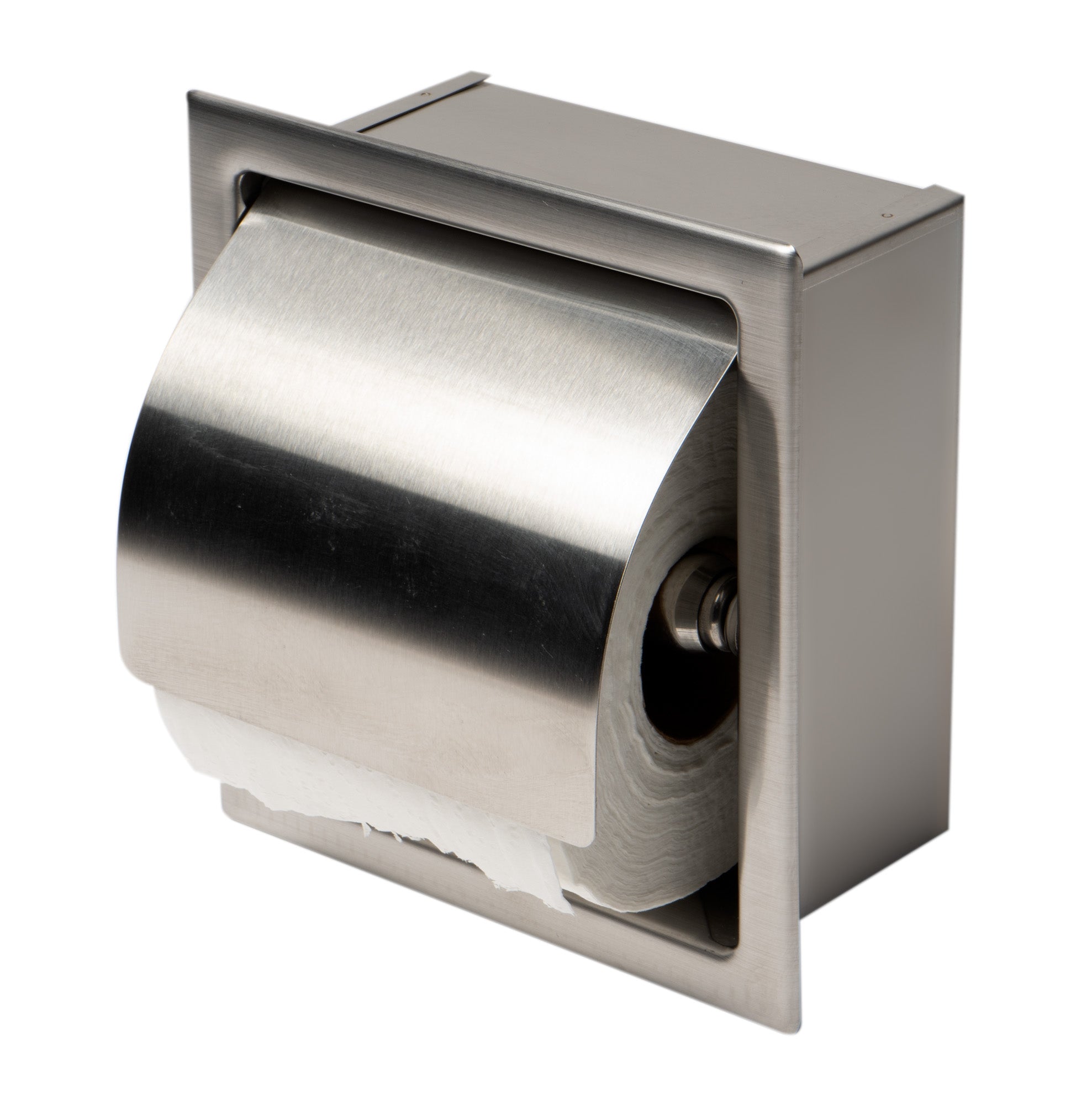 ALFI ABTP77-BSS Brushed Stainless Steel Recessed Toilet Paper Holder with Cover