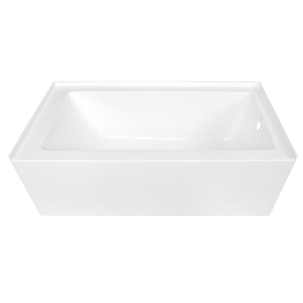 Aqua Eden VTDE603122R 60" Acrylic Rectangular 3-Wall Alcove Tub, Right Hand Drain, Glossy White