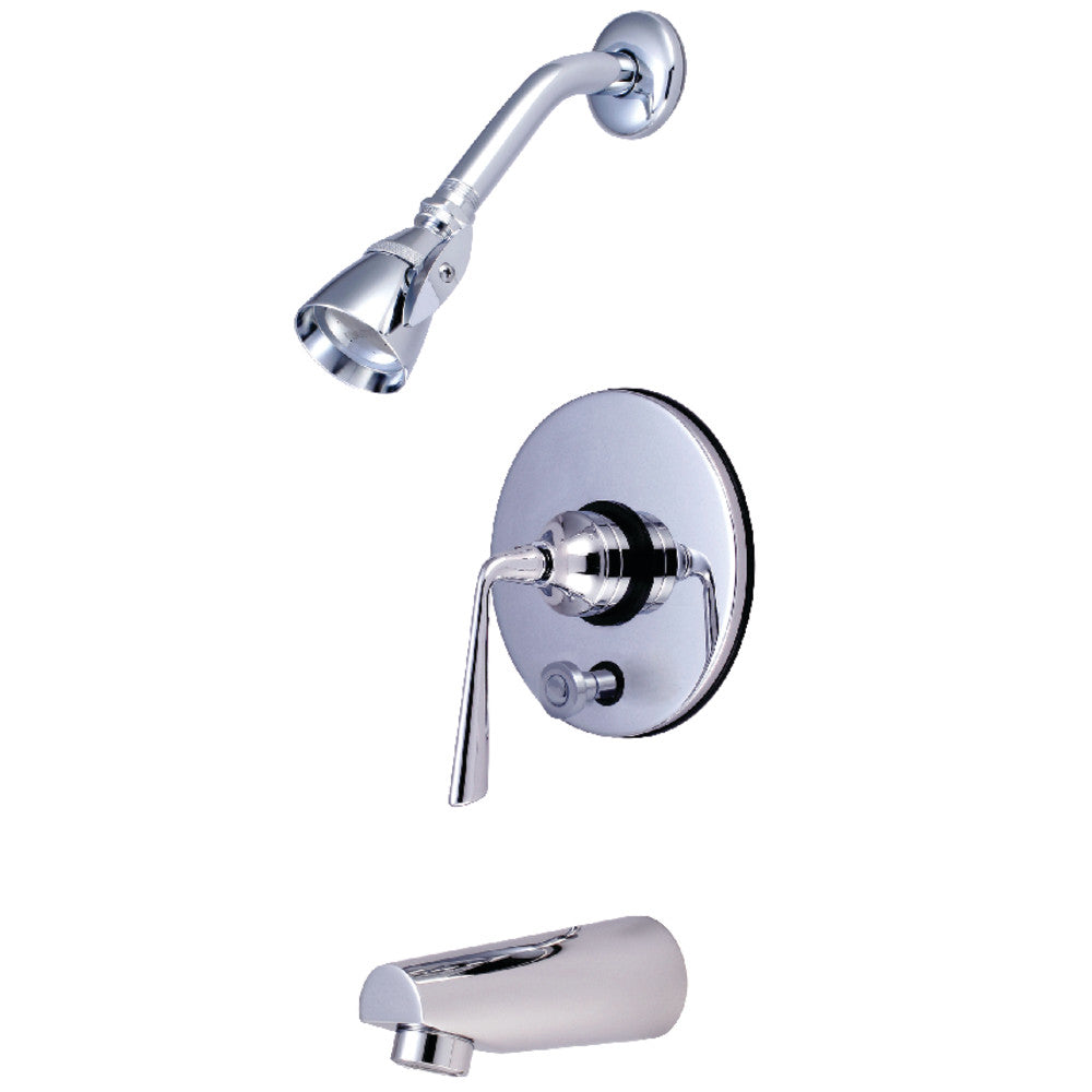 Kingston Brass KB86910ZL Silver Sage Single-Handle Pressure Balanced Tub and Shower Faucet, Polished Chrome