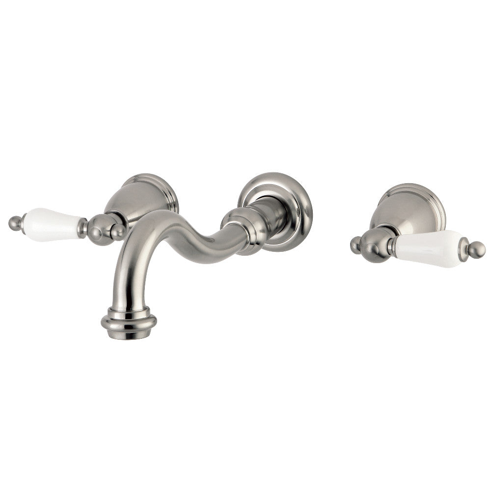 Kingston Brass KS3028PL Restoration Two-Handle Wall Mount Roman Tub Faucet, Brushed Nickel
