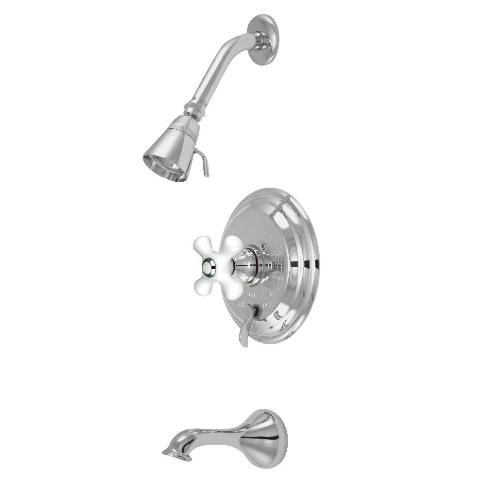 Kingston Brass KB36310PX Restoration Single-Handle Pressure Balanced Tub and Shower Faucet, Polished Chrome