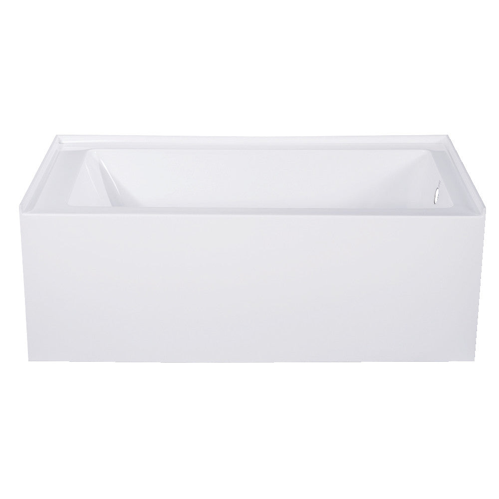 Aqua Eden VTAP543022R 54" Acrylic Rectangular 3-Wall Alcove Tub, Right Hand Drain, Glossy White