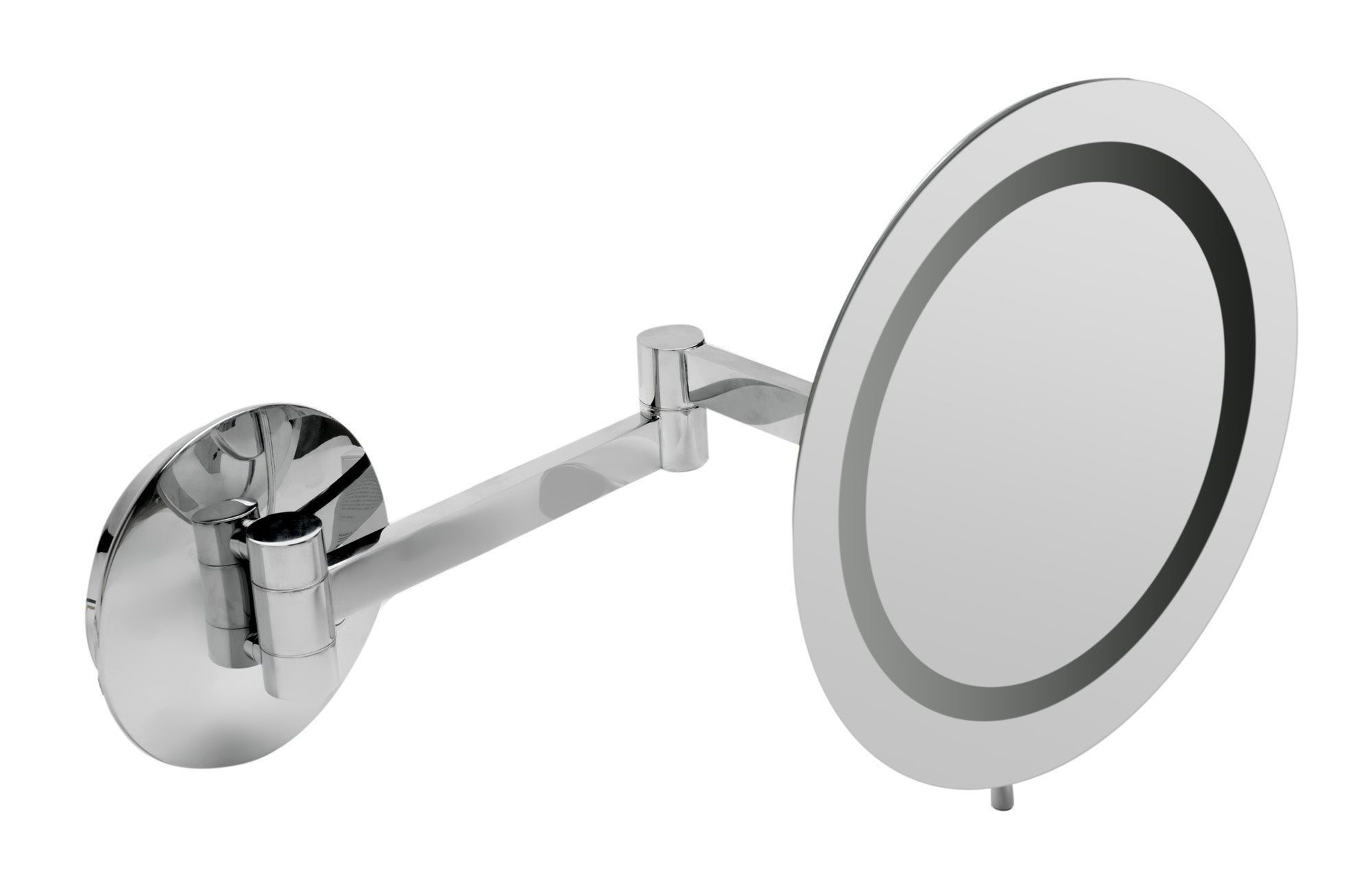 ALFI ABM9WLED-PC Polished Chrome Wall Mount Round 9" 5x Magnifying Cosmetic Mirror with Light