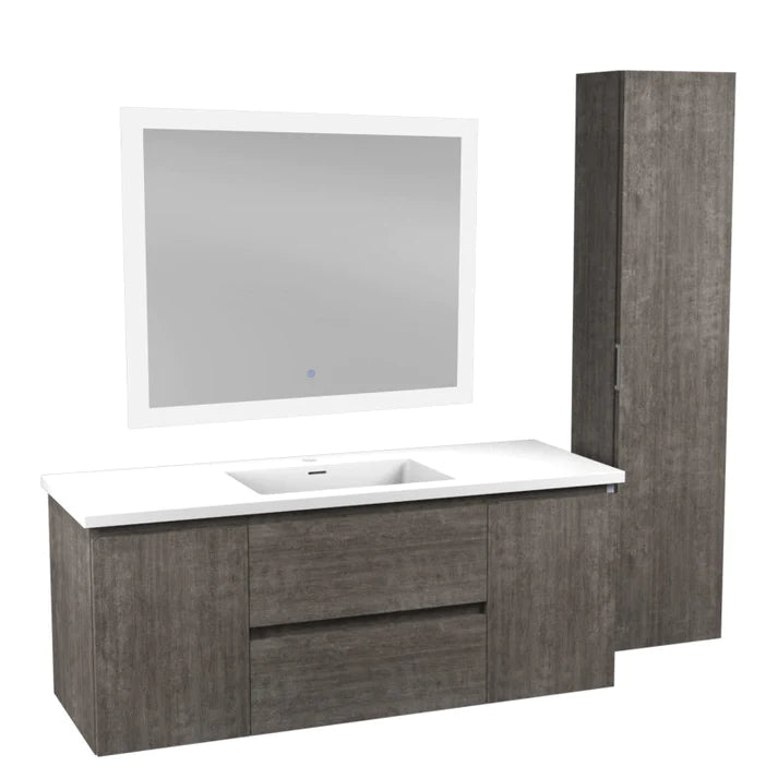 ANZZI 48 in. W x 20 in. H x 18 in. D Bath Vanity Set in Rich White with Vanity Top in White with White Basin and LED Mirror - Bathroom Design Center