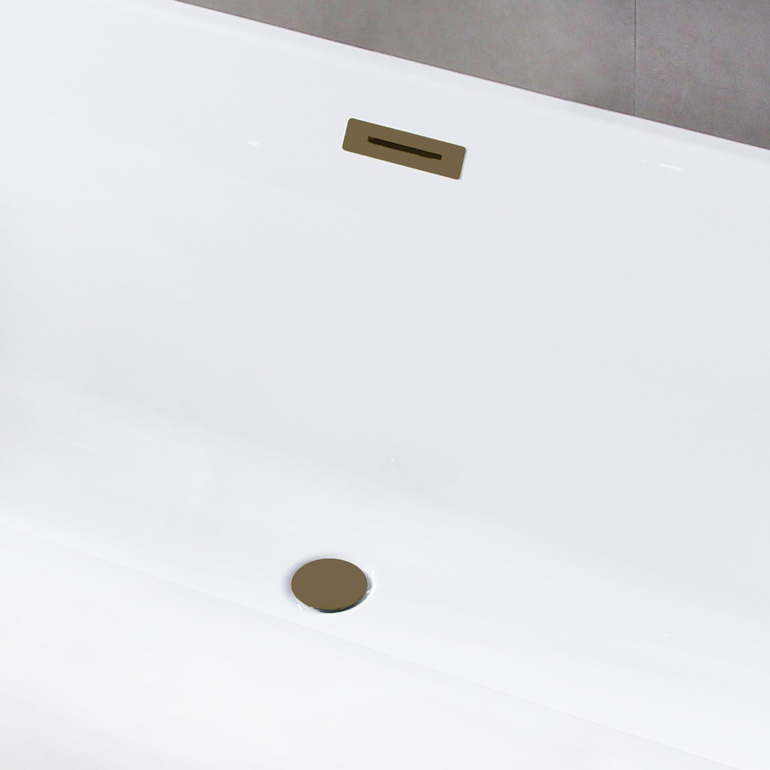 Kingston Brass VTSQ593223C413 59" Acrylic Rectangular Double Ended Freestanding Tub with Drain, Glossy White/Antique Brass