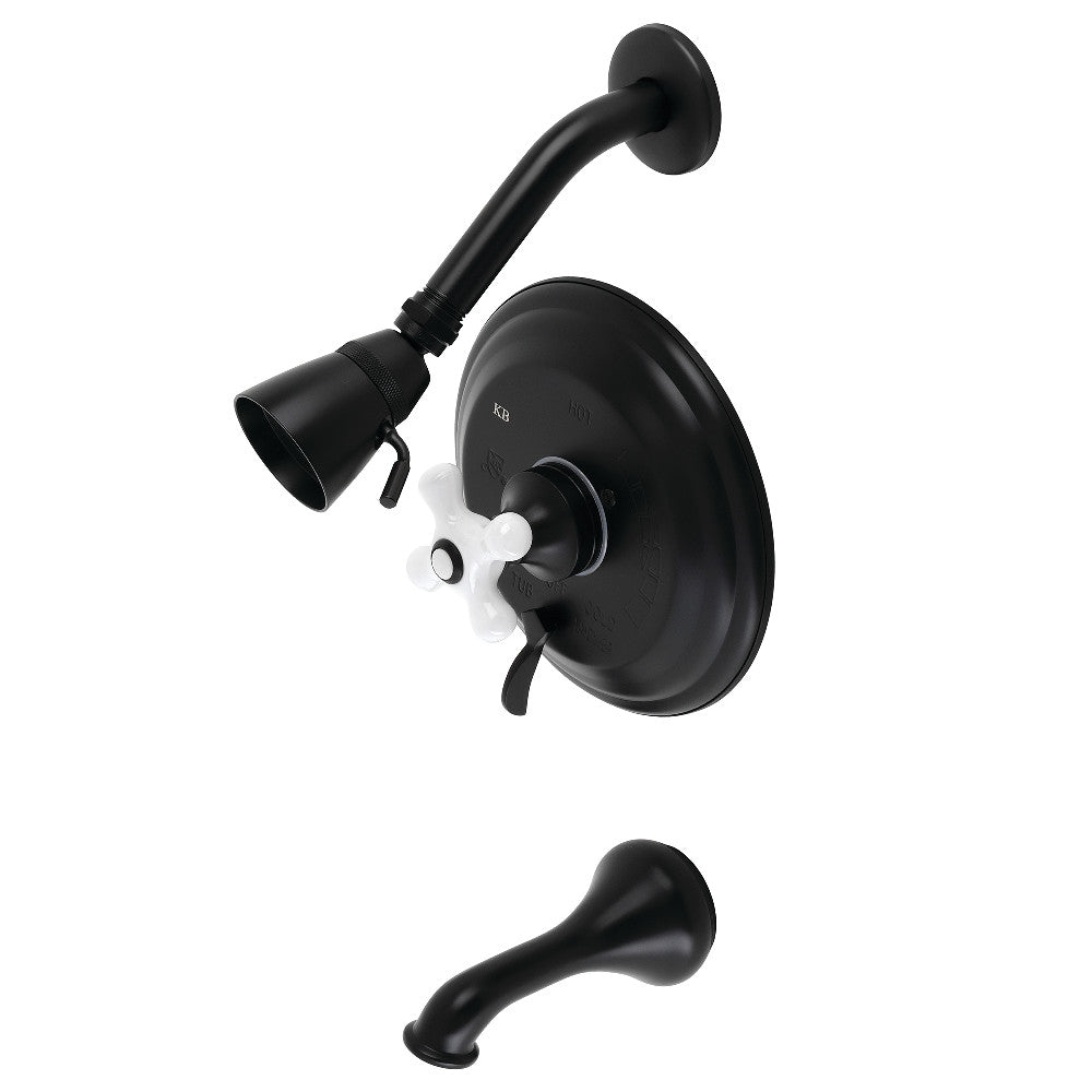 Kingston Brass KB36300PX Restoration Single-Handle Pressure Balanced Tub and Shower Faucet, Matte Black