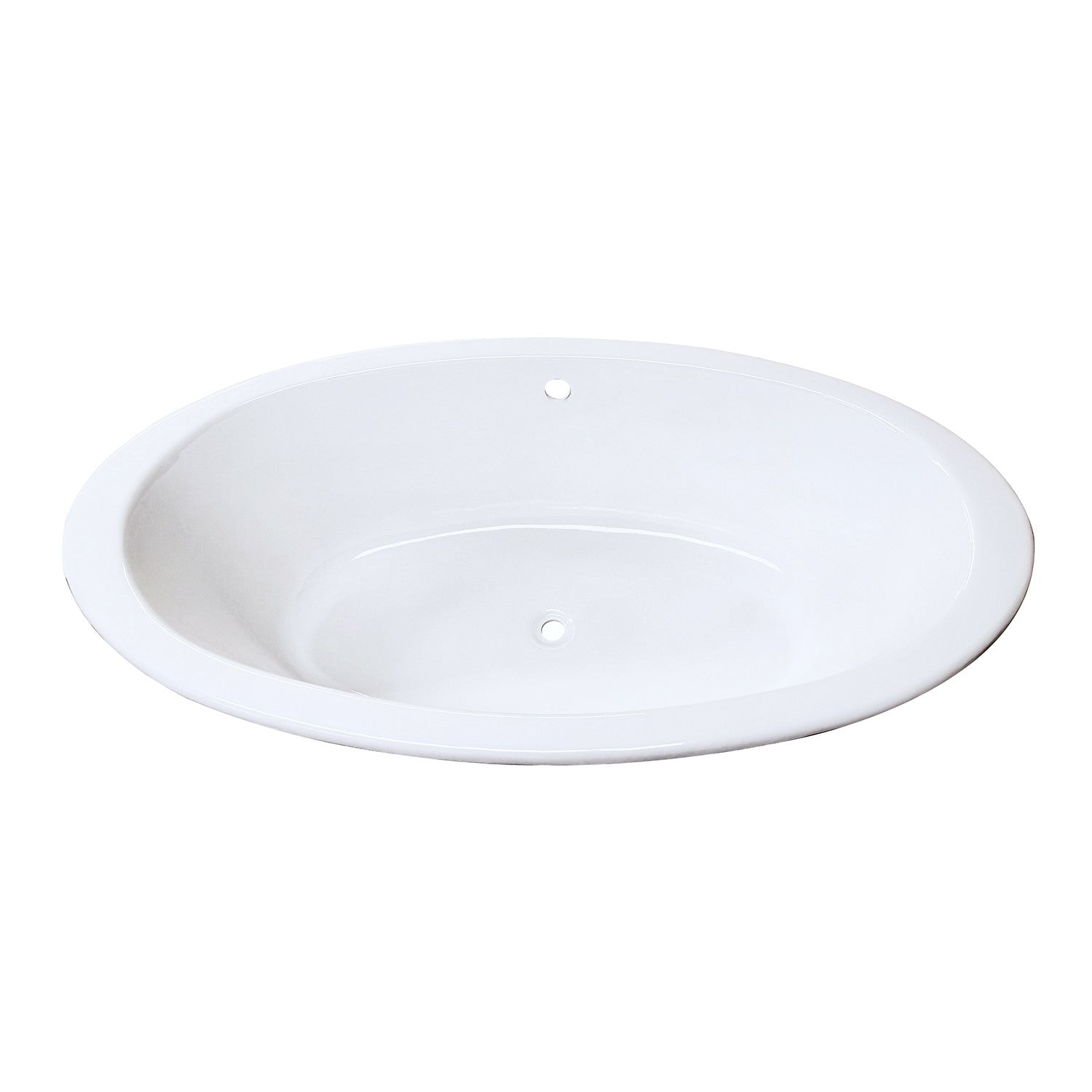 Aqua Eden VCTPN653517 65" Cast Iron Oval Drop-In Tub with Center Drain, White
