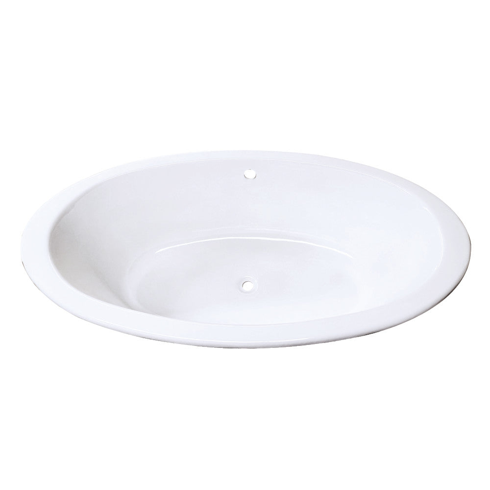 Aqua Eden VCTPN573217 57" Cast Iron Oval Drop-In Tub with Center Drain, White