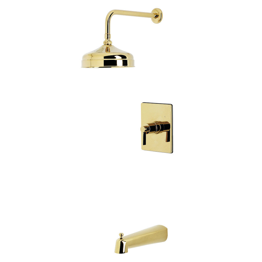 Kingston Brass KB6342NDL NuvoFusion Single-Handle Pressure Balanced Tub and Shower Faucet, Polished Brass