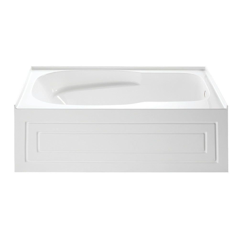 Aqua Eden VTAP6031R21C 60" Acrylic Rectangular 3-Wall Alcove Tub with Anti-Skid Surface, Right Hand Drain, Glossy White