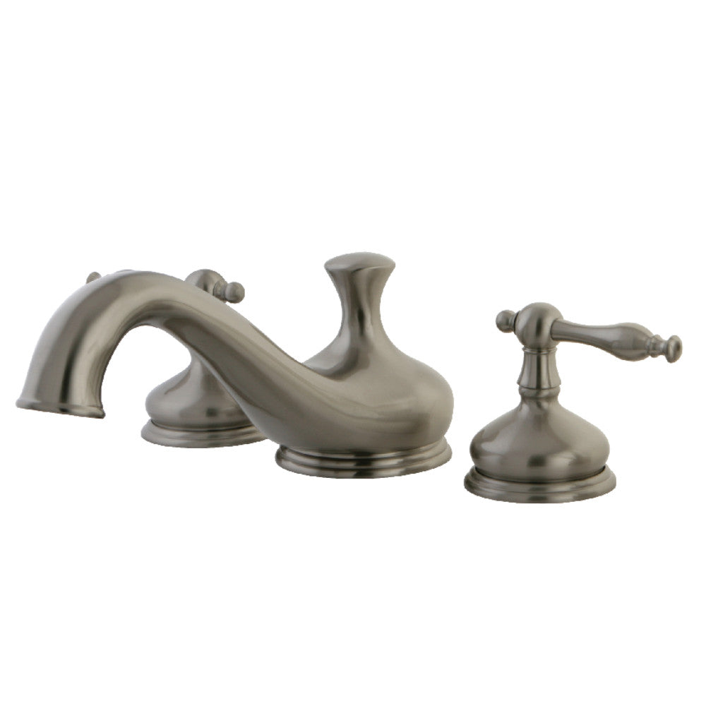 Kingston Brass KS3338NL Heritage Two-Handle Deck Mount Roman Tub Faucet, Brushed Nickel
