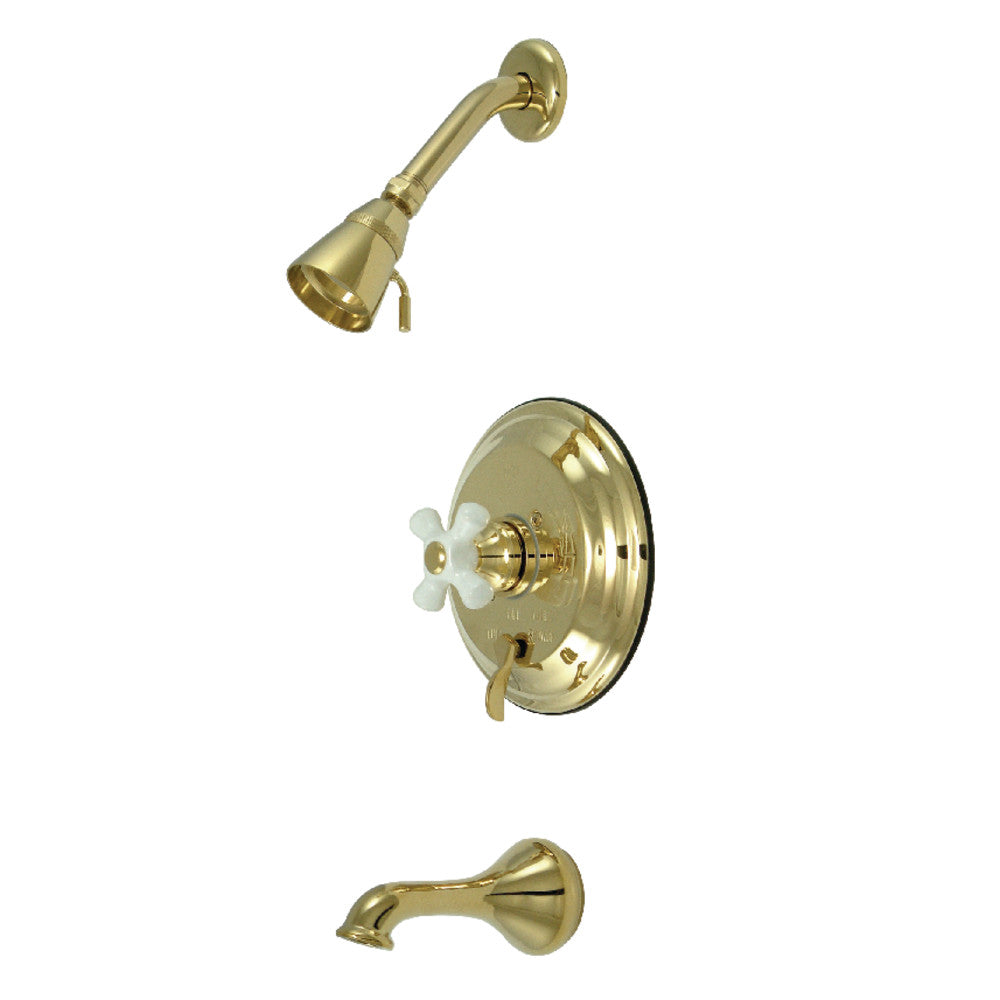 Kingston Brass KB36320PX Restoration Single-Handle Pressure Balanced Tub and Shower Faucet, Polished Brass