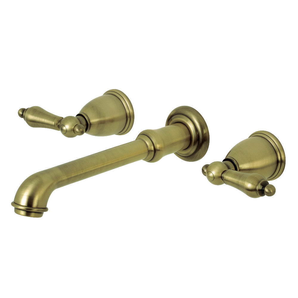 Kingston Brass KS7023AL English Country Two-Handle Wall Mount Roman Tub Faucet, Antique Brass