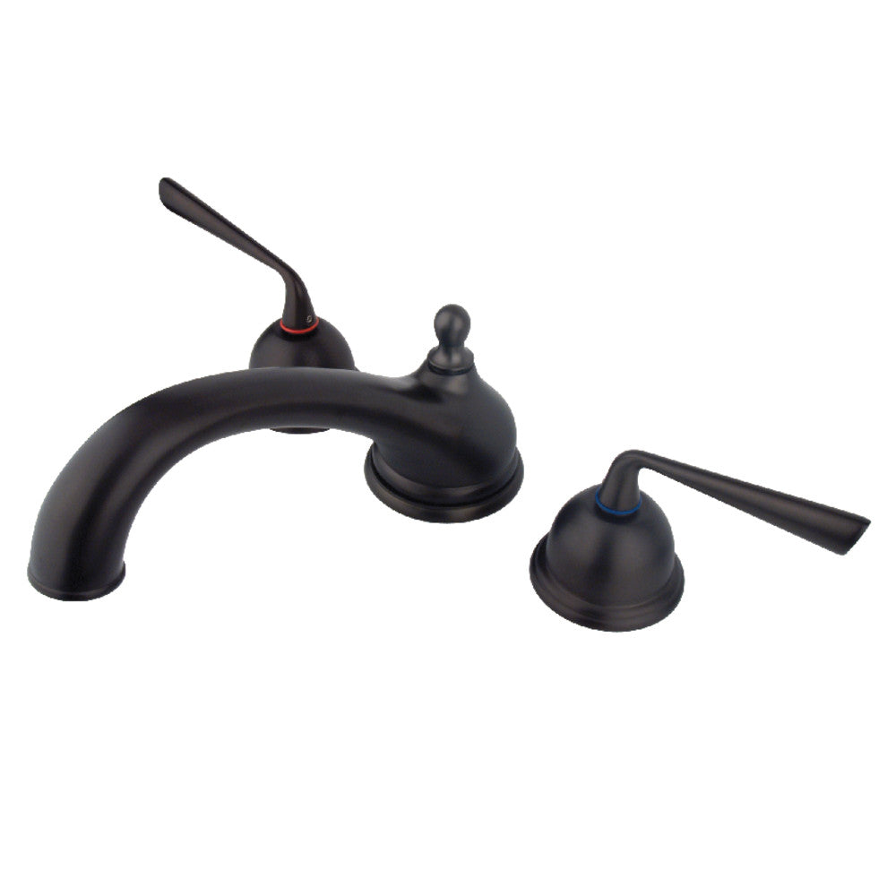 Kingston Brass KS3355ZL Silver Sage Two-Handle Deck Mount Roman Tub Faucet, Oil Rubbed Bronze