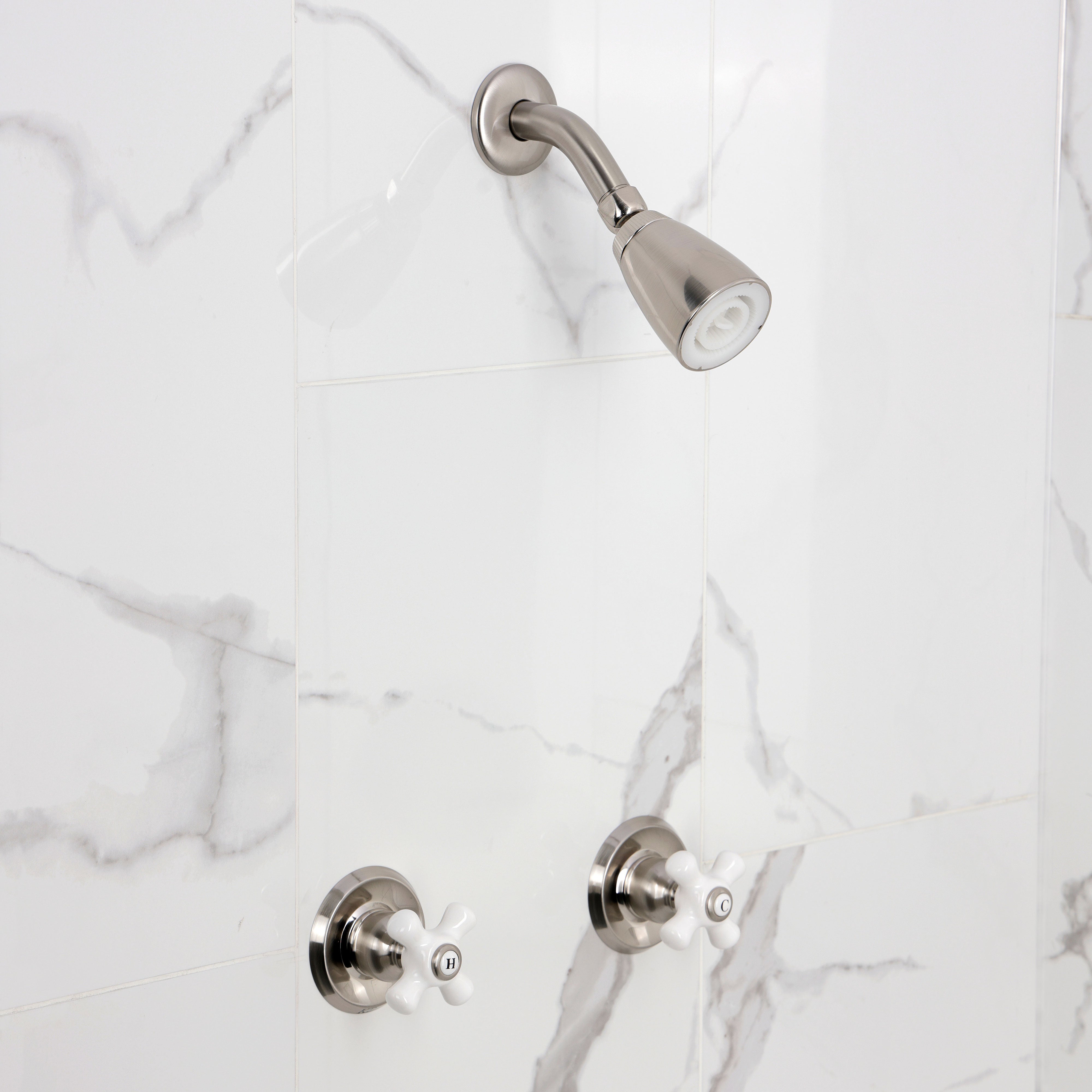 Kingston Brass KB248PXSO Victorian Double-Handle Shower Faucet, Brushed Nickel