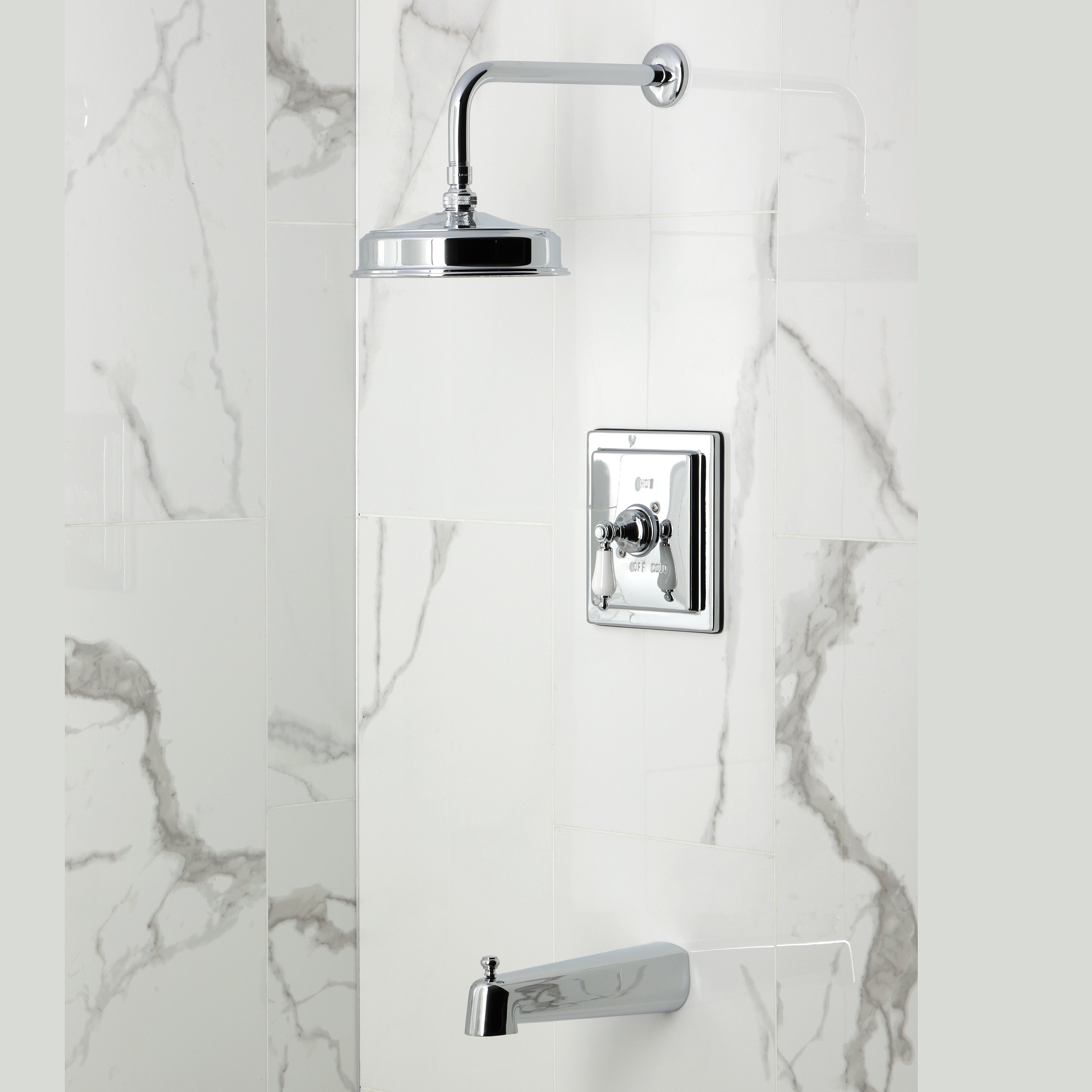 Kingston Brass KB5891PL Demure Single-Handle Pressure Balanced Tub and Shower Faucet, Polished Chrome