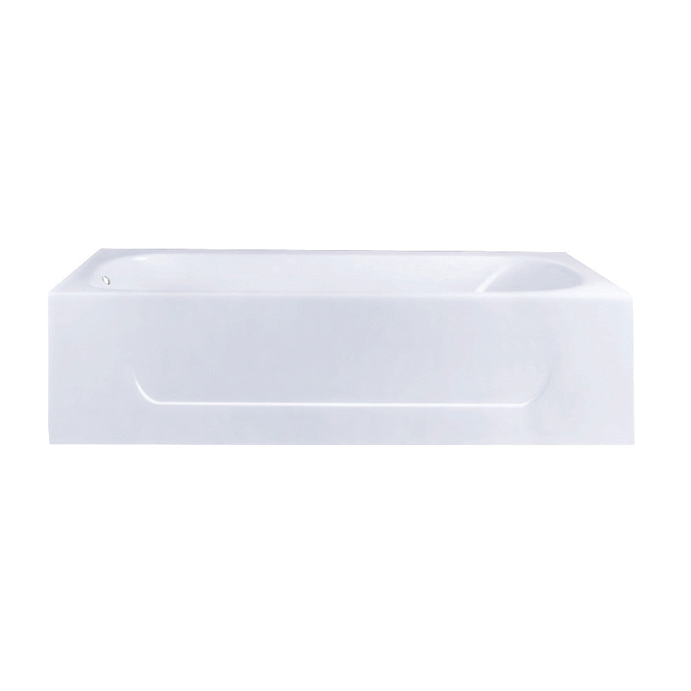 Aqua Eden VCTAP603015L 60" Cast Iron Rectangular 3-Wall Alcove Tub, Left Drain Hole, White
