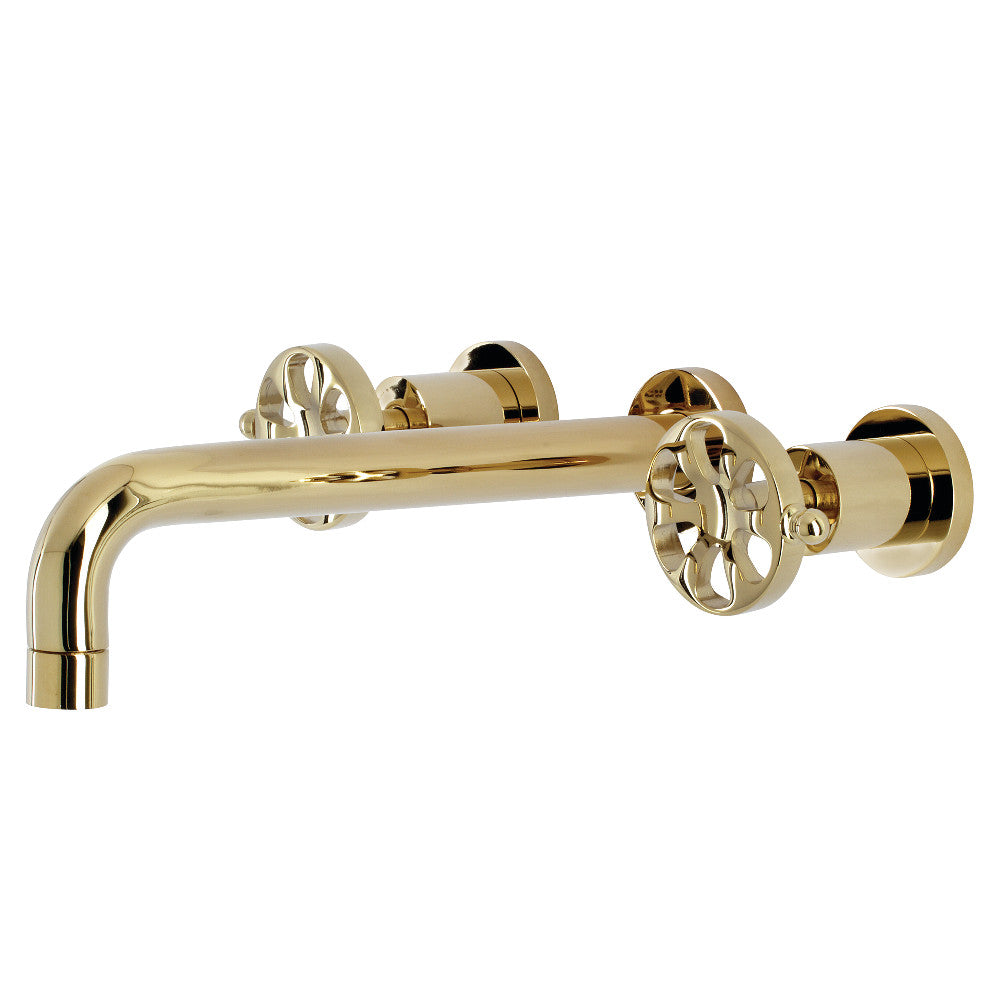 Kingston Brass KS8022RX Belknap Two-Handle Wall Mount Roman Tub Faucet, Polished Brass