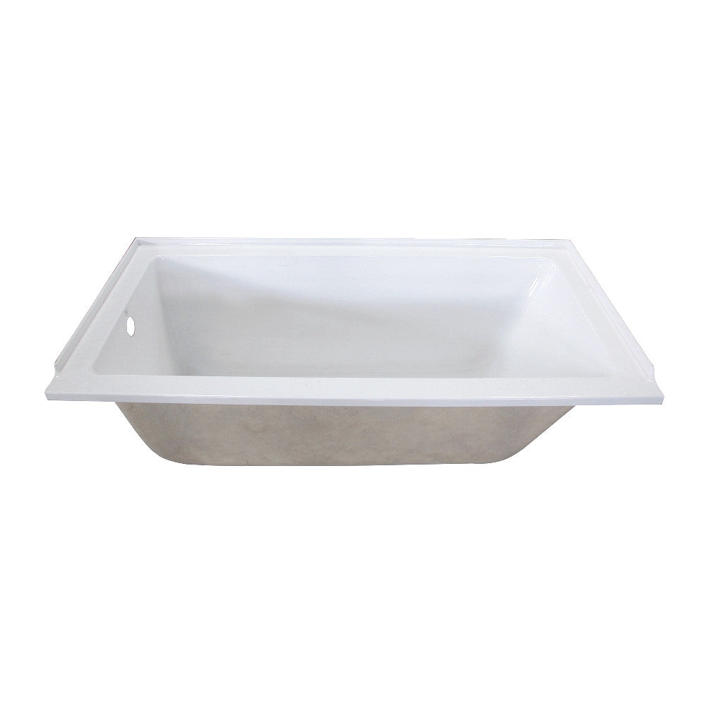 Aqua Eden VTPN603020L 60" Acrylic Rectangular Drop-In Tub, Left Hand Drain, Glossy White