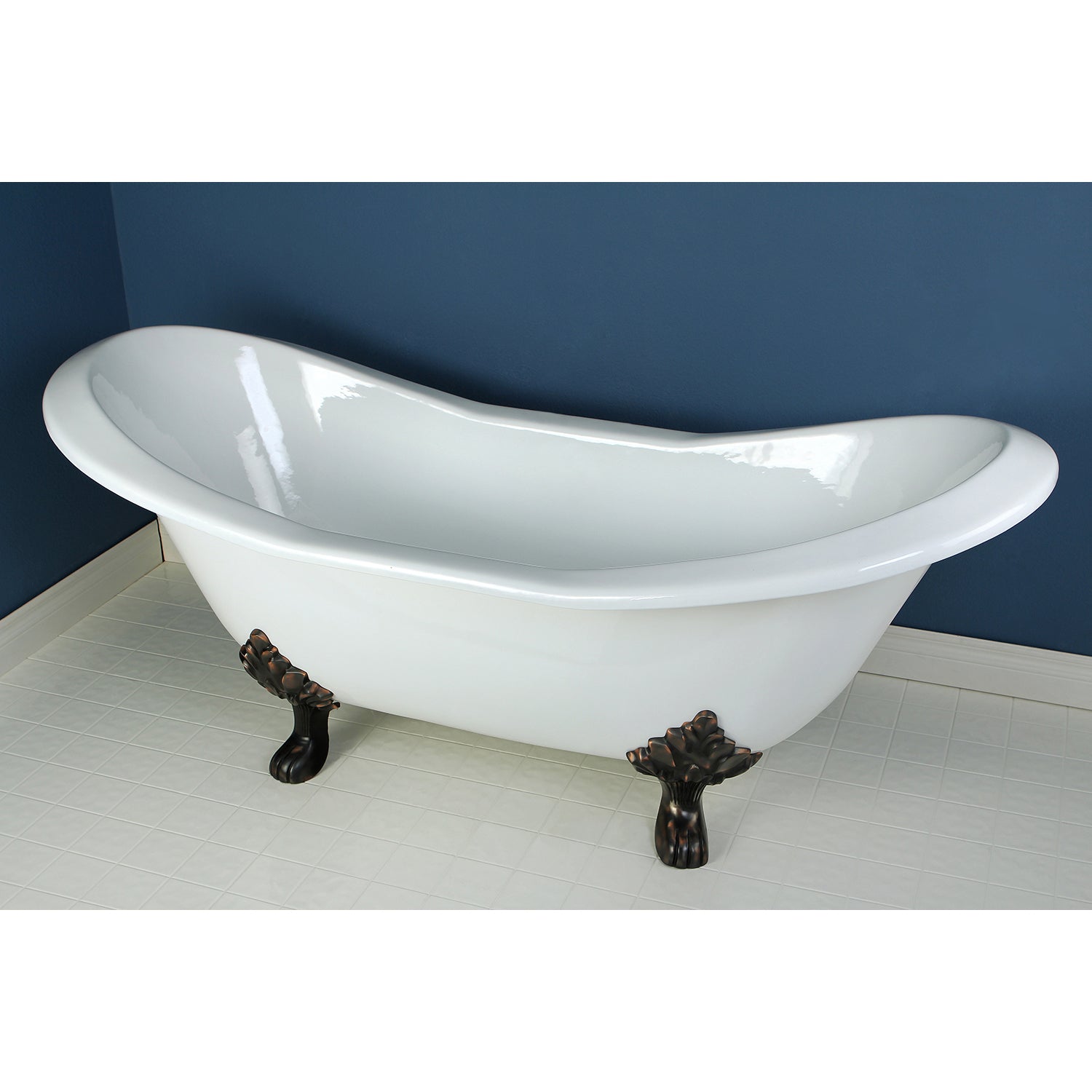Aqua Eden VCT7D7231NC5 72" Cast Iron Oval Douhttps://images.salsify.com/image/upload/s--AEC6kHZD--/c_fit,w_1000,h_1000/n3ychj7jmygpljifbga9.jpgble Slipper Clawfoot Tub (7" Faucet Drillings), White/Oil Rubbed Bronze